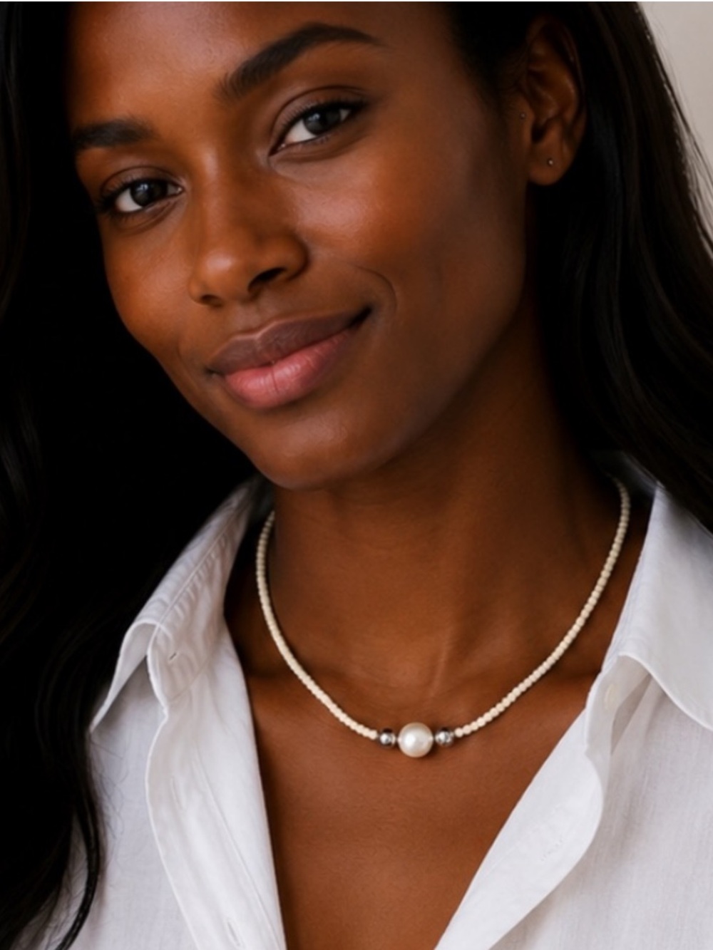 New Ivory Beaded Pearl Bead Necklace